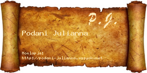 Podani Julianna névjegykártya